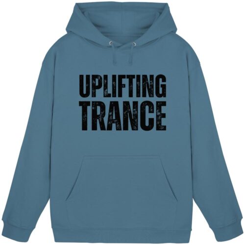 Uplifting Trance Distressed Black Font - Basic Unisex Hoodie