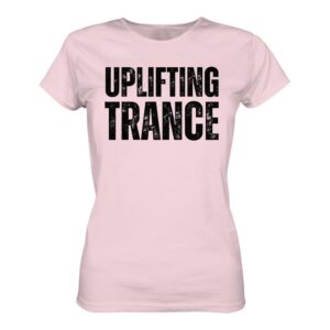 Uplifting Trance T-Shirt Distressed Black Font - Ladies Premium Shirt