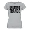 Uplifting Trance T-Shirt Distressed Black Font - Ladies Premium Shirt