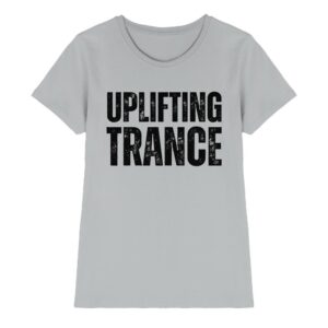 Uplifting Trance T-Shirt Distressed Black Font - Ladies Premium Shirt