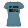 Uplifting Trance T-Shirt Distressed Black Font - Ladies Premium Shirt