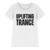 Uplifting Trance T-Shirt Distressed Black Font - Ladies Premium Shirt
