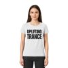 Uplifting Trance T-Shirt Distressed Black Font - Ladies Premium Shirt