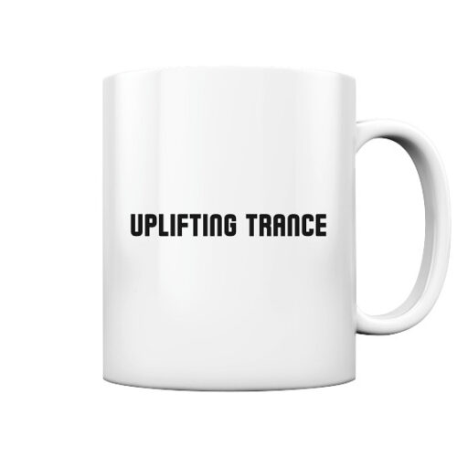 Uplifting Trance Minimalist Design Black Font - Glossy Mug