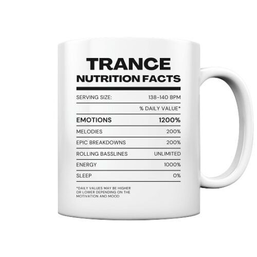 Trance Nutrition Facts - Glossy Mug